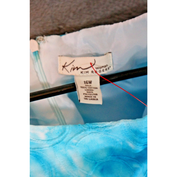 Kim Rogers Woman 16W Blue Tie-Dye Sleeveless Fit & Flare Dress Artisan Dyed - Picture 3 of 16